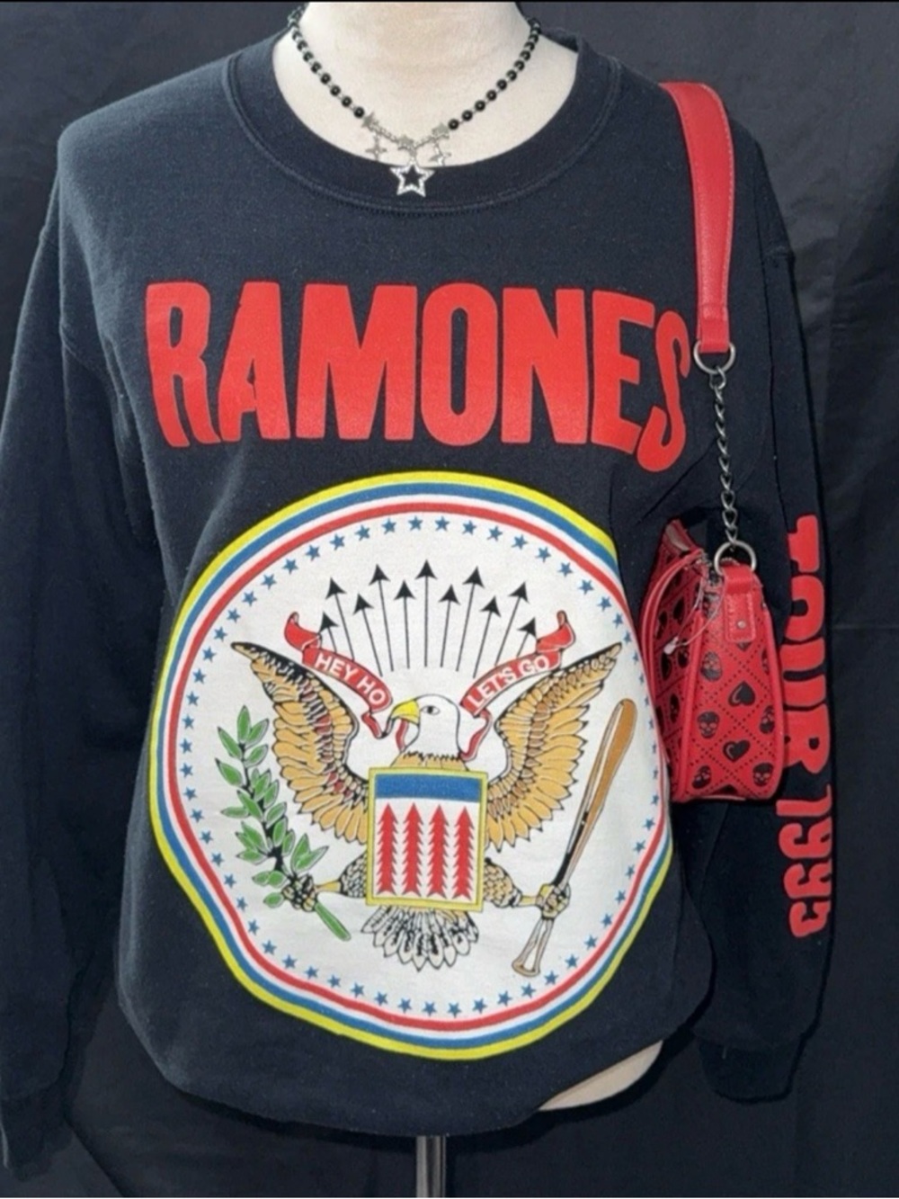 Ramones Black Graphic Crewneck Sweatshirt - Ramones Band Tee